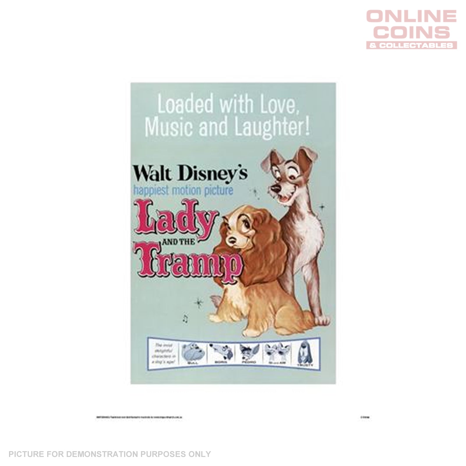 Disney Officially Licensed Art Print - Lady And The Tramp Movie Poster